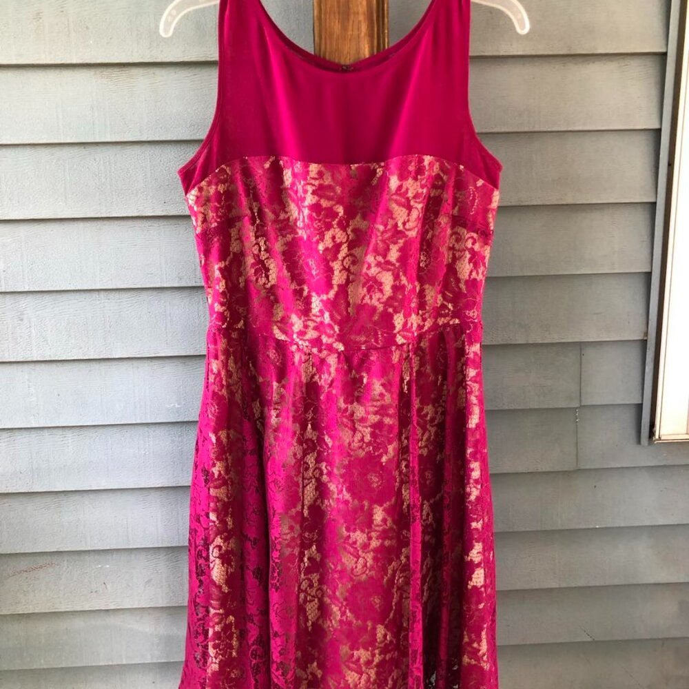 Danny and Nicole Pink Lace Formal Dress - Size 8
